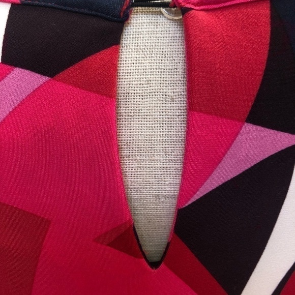 𝅺CHICO’S‎ multicolor abstract design Three-quarter sleeve dress - Picture 8 of 15